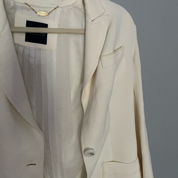 Magaschoni collection ivory overstitched blazer XL - Picture 8 of 15